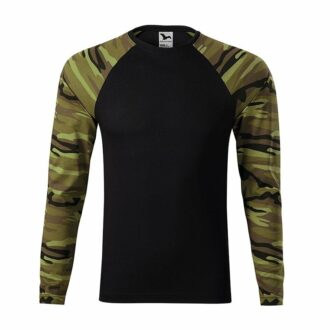 Maskáčové tričko s dlhým rukávom 166 GREEN