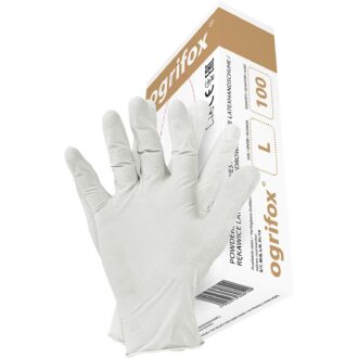 Jednorázové latexové rukavice OGRIFOX 100ks púdrované
