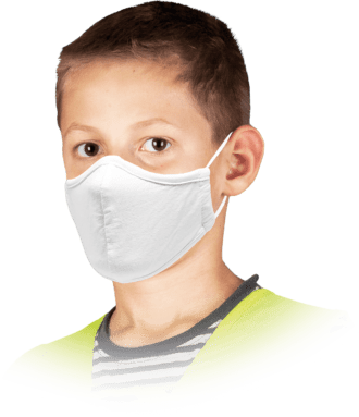 Detské hygienické rúško bavlnené trojvrstvové SAFER WHITE 10ks