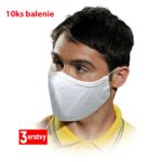 Hygienické rúška bavlnené trojvrstvové SAFER WHITE 10ks