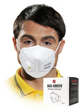 Hygienické rúško KN95 biele s ventilom 5 vrstvové 10ks