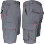 Montérkové kraťasy s elastanom MANNLAND GREY RED