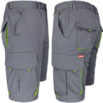Montérkové kraťasy s elastanom MANNLAND GREY YELLOW