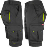 Dámske montérkové kraťasy s elastanom FRAULAND BLACK YELLOW