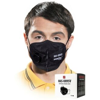 Hygienické rúško KN95 čierne s ventilom 5 vrstvové 10ks