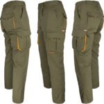 Pracovné nohavice s elastanom MANNLAND KHAKI ORANGE