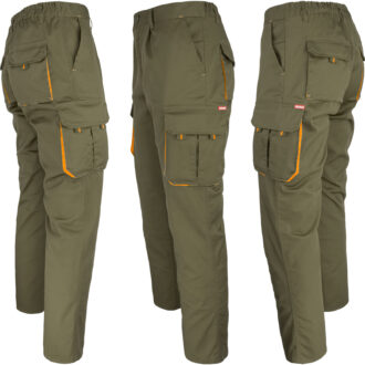 Pracovné nohavice s elastanom MANNLAND KHAKI ORANGE