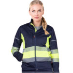 Dámska elastická pracovná bunda FRAULAND HIVIS NAVY