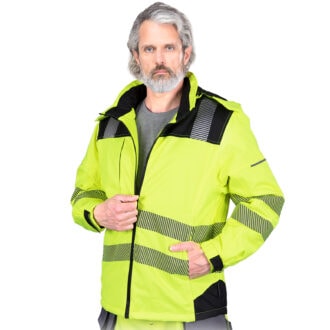 Reflexná zateplená pracovná bunda s kapucňou VOLT HIVIS