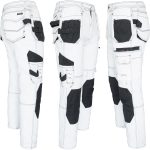 Pracovné rifľové nohavice strečové JEANS WORK WHITE