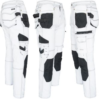 Pracovné rifľové nohavice strečové JEANS WORK WHITE