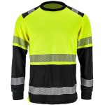 Reflexné pracovné tričko s dlhým rukávom IGUANA BLACK
