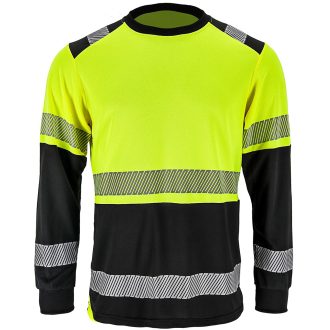 Reflexné pracovné tričko s dlhým rukávom IGUANA BLACK