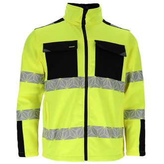 Reflexná softshellová pracovná bunda PRIZMAT YELLOW