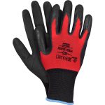 Pracovné rukavice máčané v latexe RICK FOAM RED