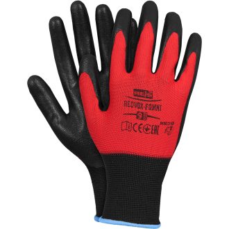 Pracovné rukavice máčané v nitrile NITRENI FOAM RED