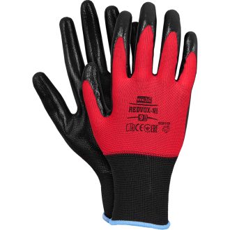 Pracovné rukavice máčané v nitrile NITRENI RED