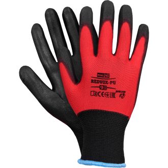 Pracovné rukavice máčané v PU REPO RED