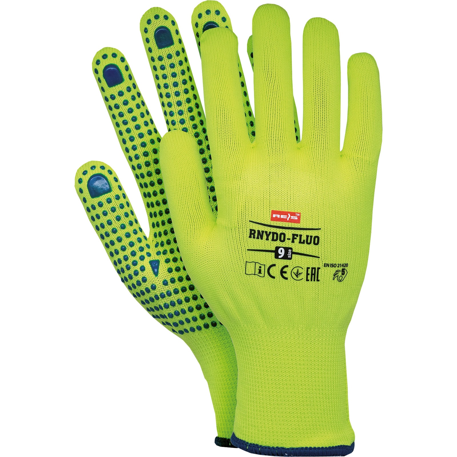 Pracovné rukavice s terčíkmi NIDO FLUO