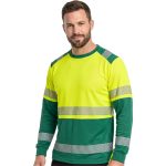 Reflexné pracovné tričko s dlhým rukávom IGUANA GREEN